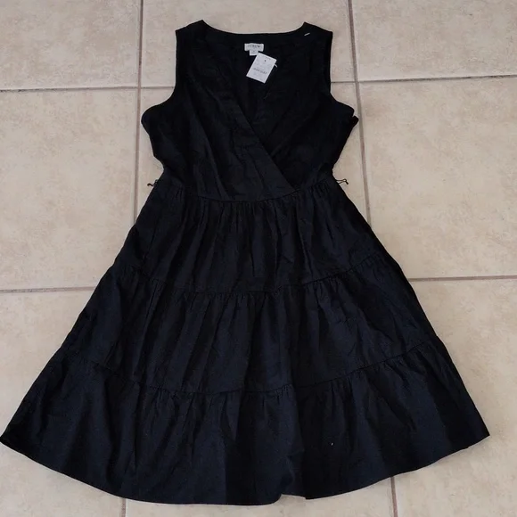 J. Crew Navy Blue Ruffled Midi Dress Size 4 NWT - Picture 2 of 6